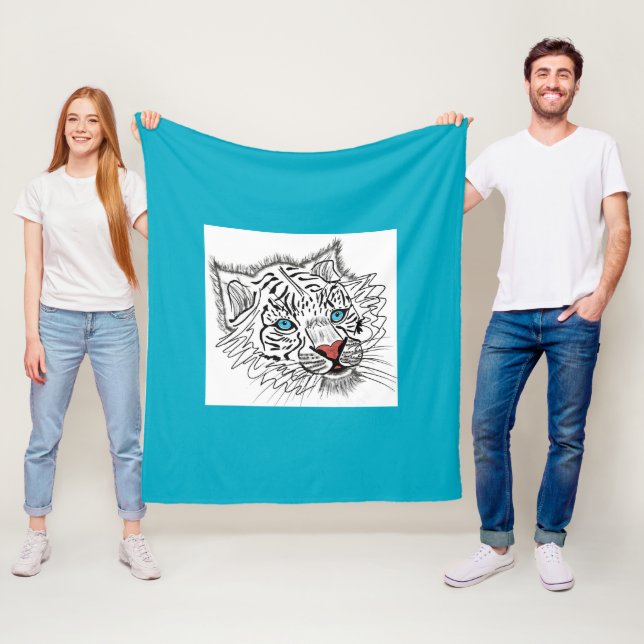 Cobertor De Velo Tigre de bebê de olhos azuis (In Situ)