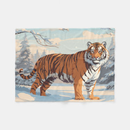 Cobertor De Velo Tigre Siberiano em Woods