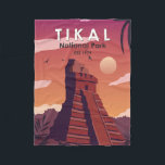 Cobertor De Velo Tikal National Park Guatemala Vintage<br><div class="desc">Trabalho de arte de vetor tikal. Tikal é uma antiga cidadela maia nas florestas tropicais da Guatemala norte.</div>