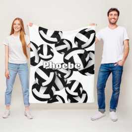 Cobertor De Velo time branco preto colorido volleybolas esportivo