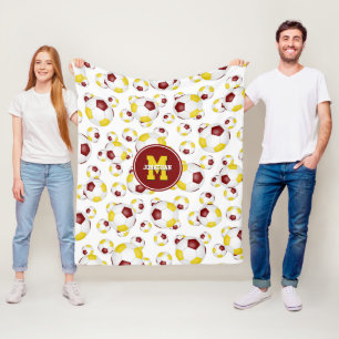 Cobertor De Velo time de ouro de maron colorido meninos esportistas