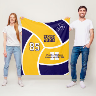 Cobertor De Velo Time de Volei Senior com Texto e Cor Personalizado