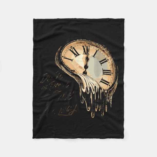Cobertor De Velo Timeless Motivation Quote With Melting Clocks  (Frente)