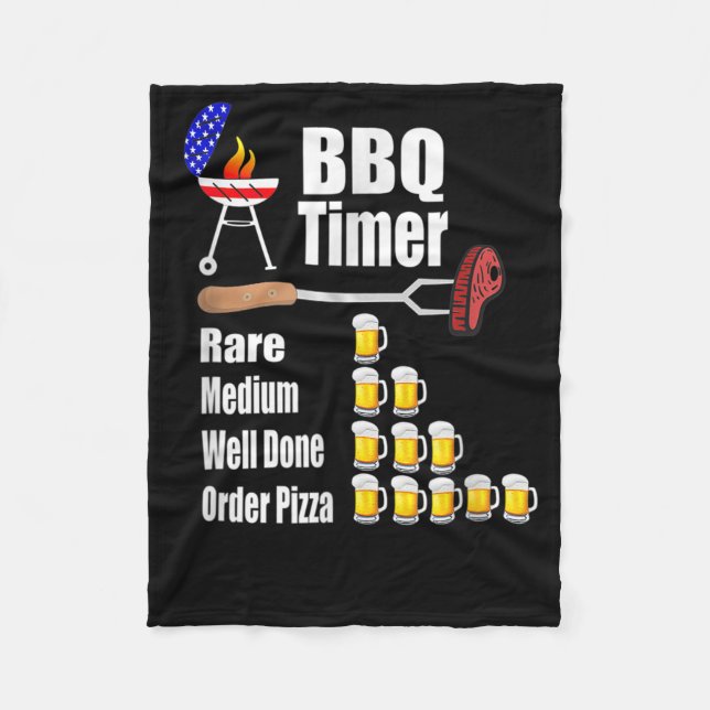 Cobertor De Velo Timer Engraçado Barbecue Grill Gift Beer (Frente)