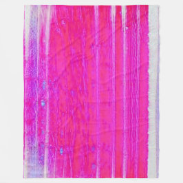 Cobertor De Velo Tinta-Abstrato vibrante, rosa e riscas roxas