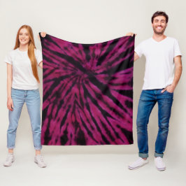 Cobertor De Velo Tinta-Roxa Rosa Preto Hippie Padrão Retro Tie-Dye