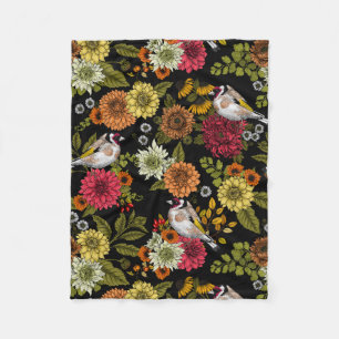 Cobertor De Velo Tintas de ouro no jardim em preto