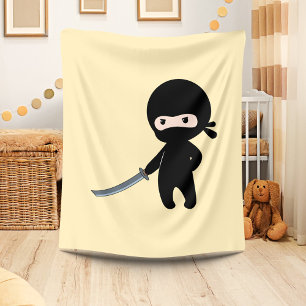Cobertor De Velo Tiny Angry Ninja em amarelo