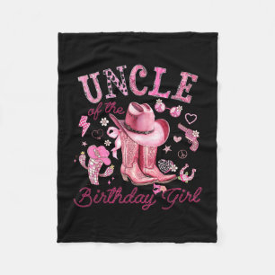 Cobertor De Velo Tio da menina aniversariante caubói rosa western