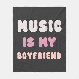 Cobertor De Velo Tipografia em Groovy dos anos 70 - Música é minha 