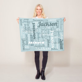 Cobertor De Velo Tipografia moderna dos nomes do bebê do menino