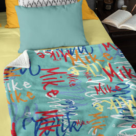 Cobertor De Velo Tipografia Nome do Grafite em branco