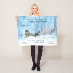 Cobertor De Velo Tipografia surpreendente   dos lobos personalizado