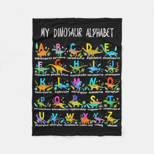 Cobertor De Velo Tipos De Dinossauros Alfabeto Abc Byck Para Escola