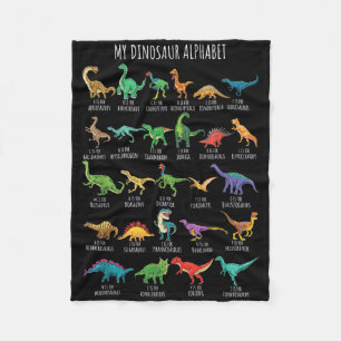 Cobertor De Velo Tipos De Dinossauros Alphabet A-z Abc Dino Identif