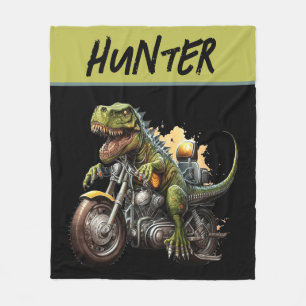 Cobertor De Velo Tiranossauro Rex Dinossauro Andando de Motocicleta