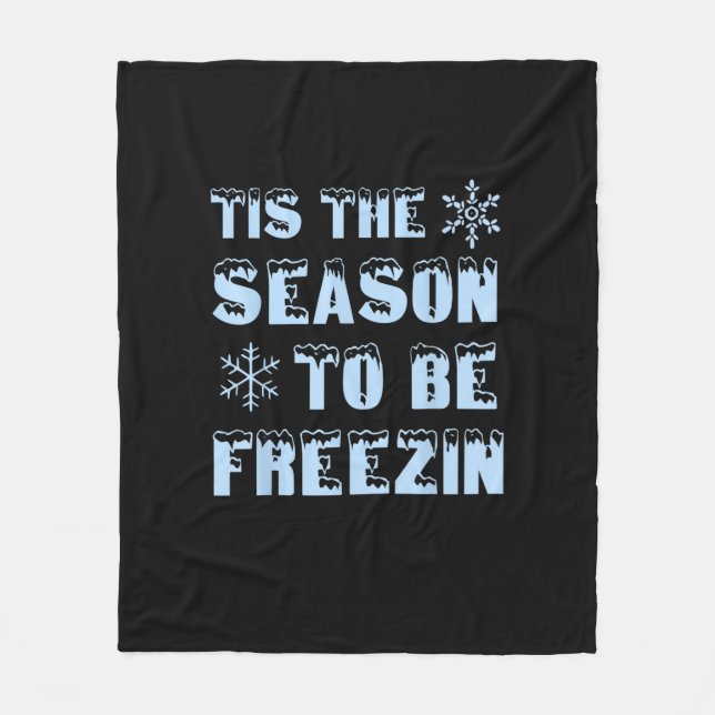 Cobertor De Velo Tis Season To Freezing Holiday Christmas Retro Sty (Frente)