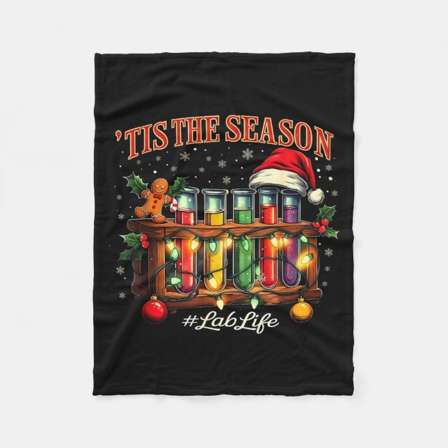 Cobertor De Velo Tis The Season Lab Life Medical Christmas Scientis (Frente)