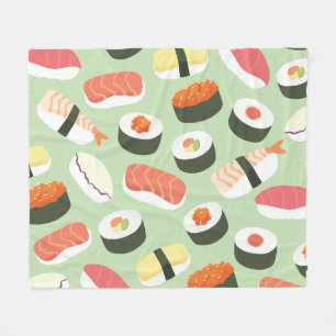 Cobertor De Velo Título: Padrão contínuo de sushi japonês fofo