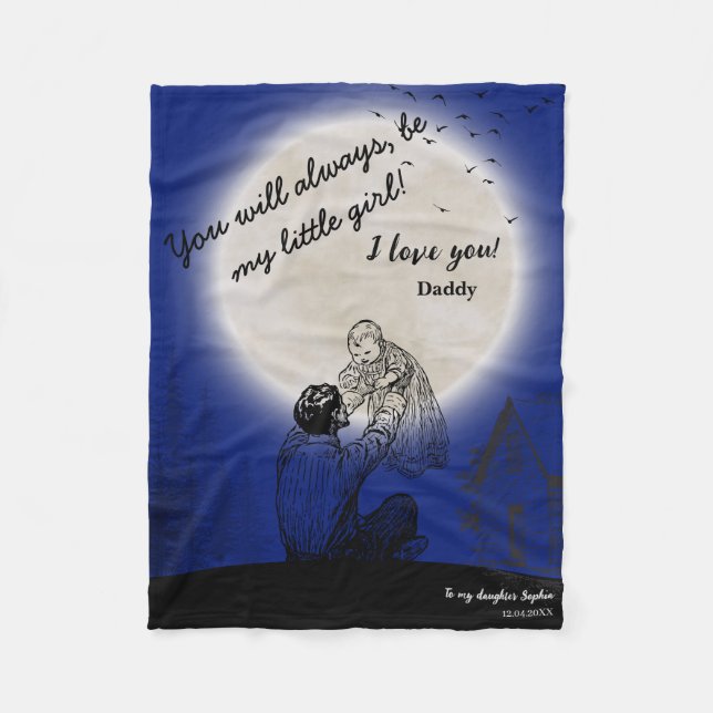 Cobertor De Velo To My Daughter from Daddy Emotional Moon Design (Frente)