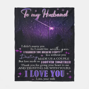 Cobertor De Velo To My Love My Husband   Cute Quotes Gift  