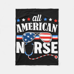 Cobertor De Velo Toda Enfermeira Americana Bandeira Patriótica Usa