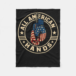 Cobertor De Velo Todas as Mãos Americanas Boxando Luvas Patriotas U