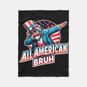 Cobertor De Velo Todo Americano Bruh American Flag Funny 4th Of J