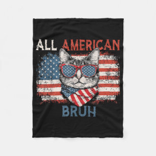 Cobertor De Velo Todo Patriótico Americano Bruh Engraçado Cat 4 De