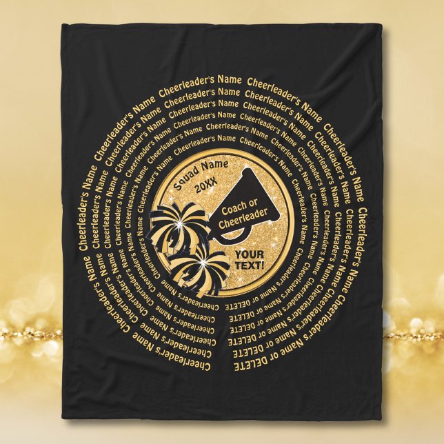 Cobertor De Velo Todos Os Nomes De Cheerleaderes, Presentes De Trei (Personalized, Senior Cheer Gifts. Personalized gifts for a cheer coach. Cheerleading Throw Blanket.)