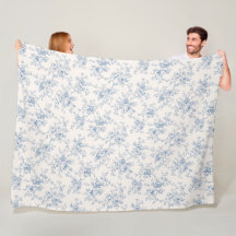 Toile Buquê Floral Azul Creme Botânico Vintage