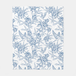 Cobertor De Velo Toile de Jouy Azul Francesa