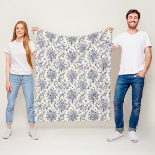 Cobertor De Velo Toile de Jouy azul padrão Chinoseirie francês