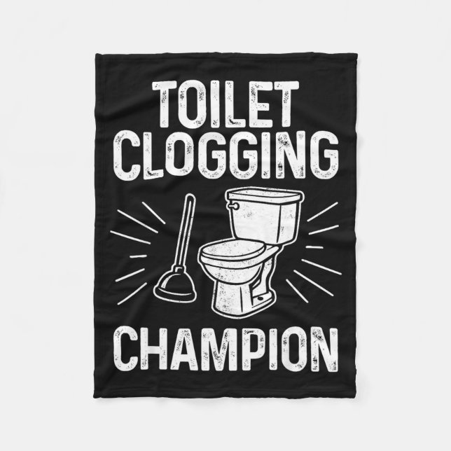 Cobertor De Velo Toilet Clogging Chamon Funny Graphic Toilet Cloggi (Frente)