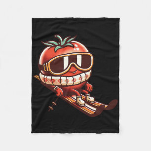 Cobertor De Velo Tomate Esqui Com Óculos Bonito Apres Esqui Montanh