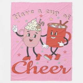 Cobertor De Velo Tome Uma Xícara De Feliz Natal Rosa