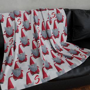 Cobertor De Velo Tomte Nisse Cute Christmas Gnomo Patterno Monogram