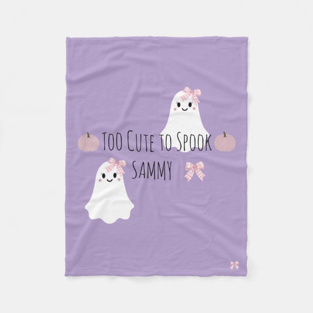 Cobertor De Velo Too Cute Halloween perzonalized Baby Blanket (Frente)
