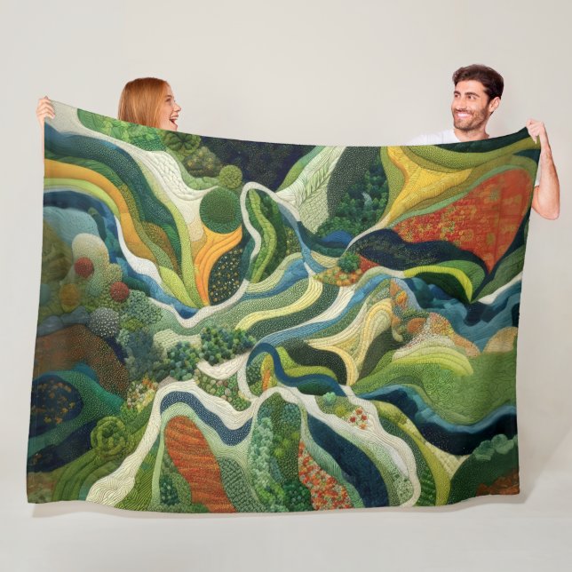 Cobertor De Velo Topografia aérea de design abstrato cercado (In Situ)