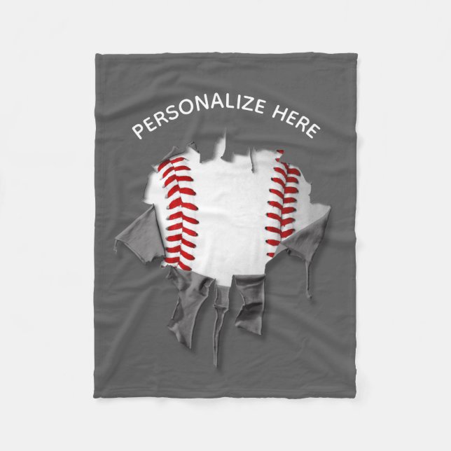 Cobertor De Velo Torn Baseball Fleece Blanket (Frente)