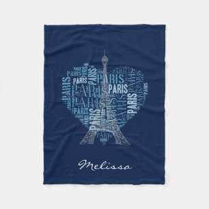 Cobertor De Velo Torre Eiffel & inscrição Paris no azul do coraç