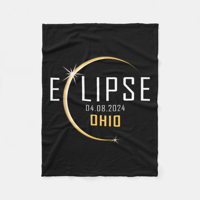 Cobertor De Velo Total de Eclipse Solar 2024 Ohio America Primavera (Frente)