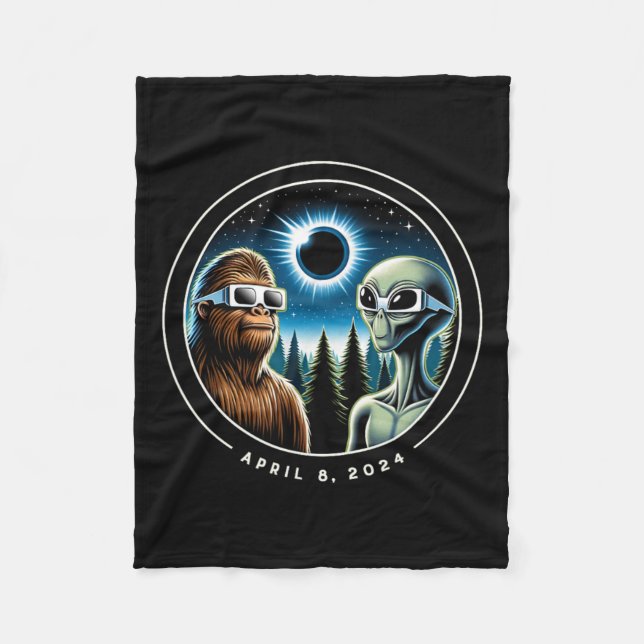 Cobertor De Velo Total de Eclipse Solar Funny Bigfoot Data de abril (Frente)