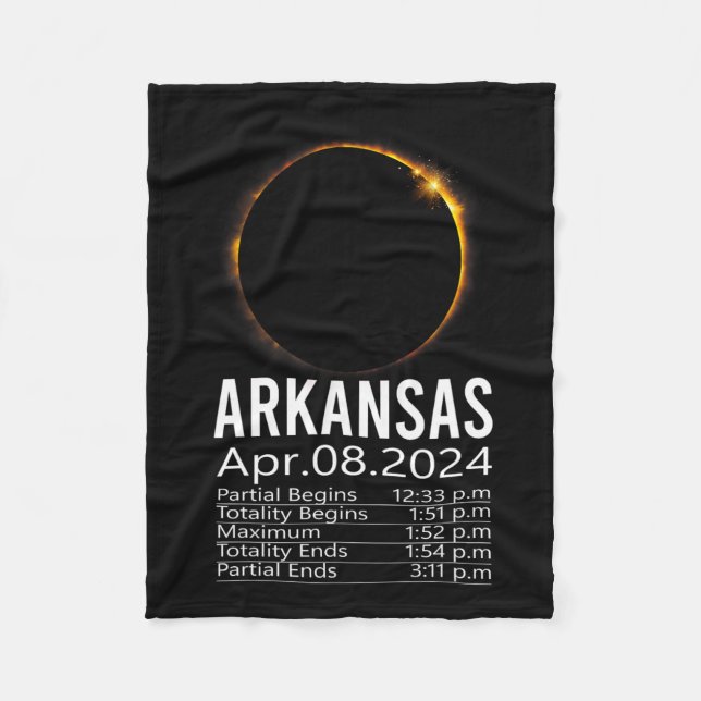 Cobertor De Velo Total do Eclipse Solar abril 8 2024 Calendário do  (Frente)