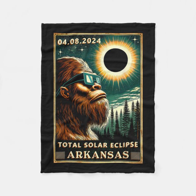 Cobertor De Velo Total do Eclipse Solar Arkansas - Bigfoot Eclipse  (Frente)