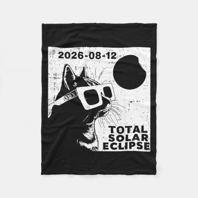Cobertor De Velo Total Solar Eclipse 2026 Cat Lover (Frente)