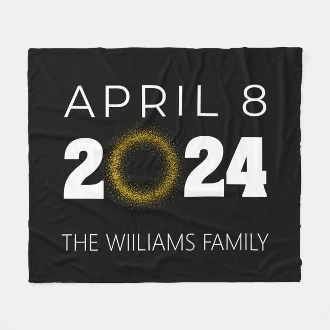Cobertor De Velo Total Solar Eclipse EUA 8 de abril de 2024 (Frente (Horizontal))