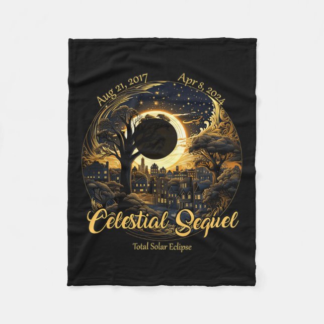 Cobertor De Velo Totalidade do Eclipse Celestial Total 2017 (Frente)