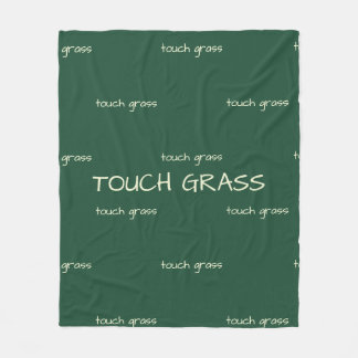 Cobertor De Velo Touch Grass Minimalist Sage Green Fleece Blanket -