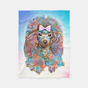 Cobertor De Velo Toy Poodle - óleos pastel